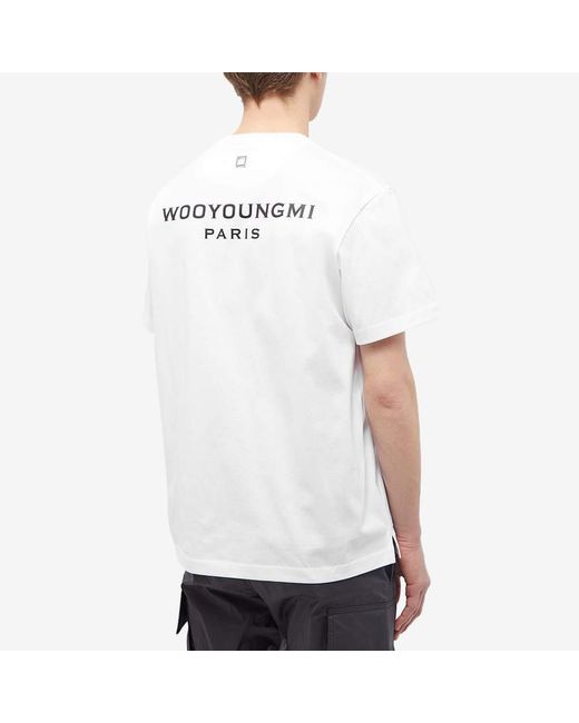 Wooyoungmi White Logo-Patch T-Shirt for men