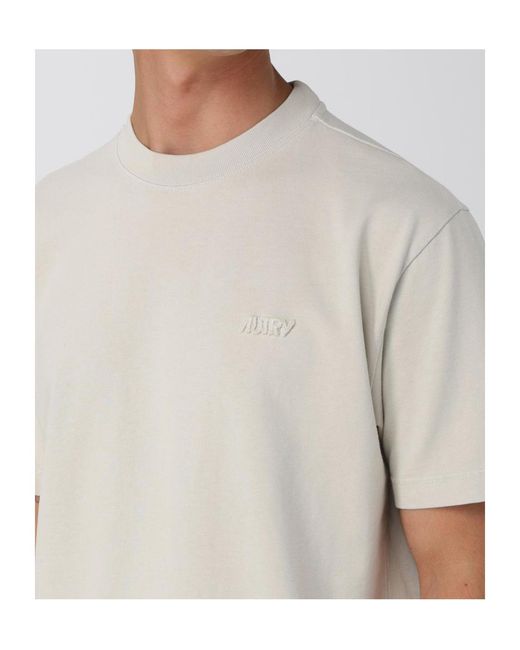 Autry White Logo Cotton T-Shirt for men