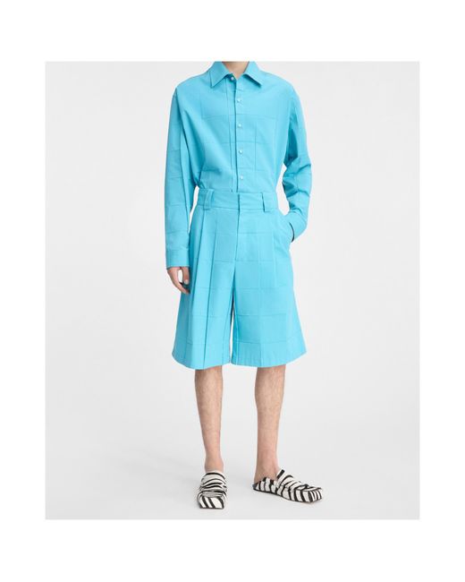 Jacquemus Blue Pleated Shorts for men