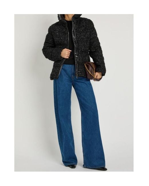 Moncler Black Urbel Padded Metallic-Tweed Jacket