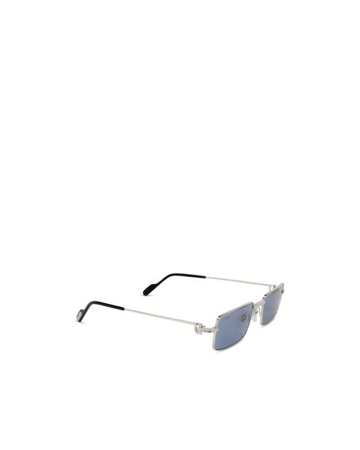 Cartier Blue Rectangular Frame Sunglasses for men