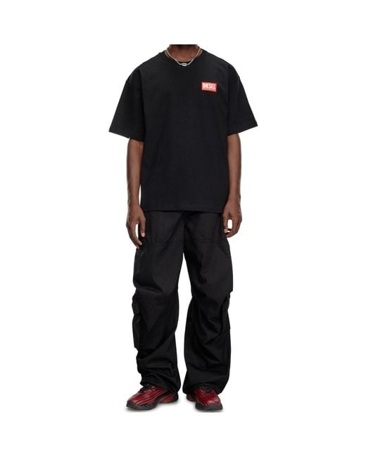 DIESEL Black T-Boxt-Lab Jacquard Logo Patch T-Shirt for men