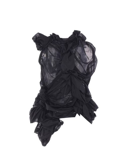 Comme des Garçons Black Ruffled Collared Blouse