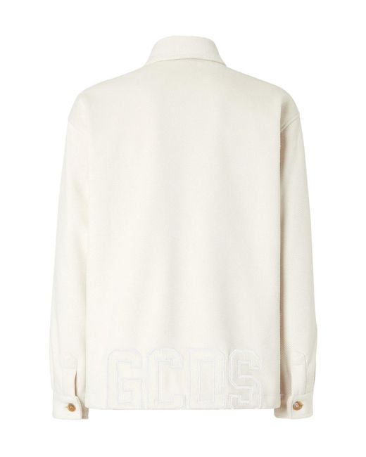 Gcds White Buttoned Long-Sleeved Jacket for men