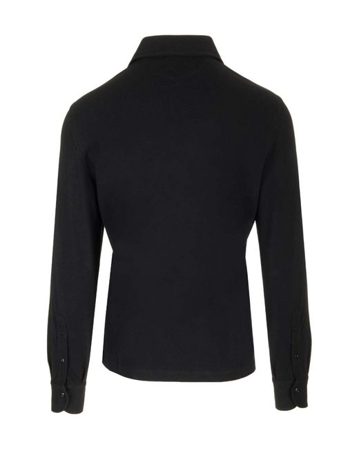 Brunello Cucinelli Blue Long Sleeved Buttoned Polo Shirt for men