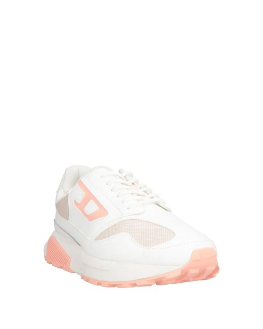 DIESEL White Two-Tone Low-Top Sneakers