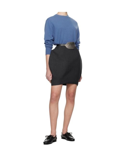 Bally Black Wool-Blend Mini Skirt