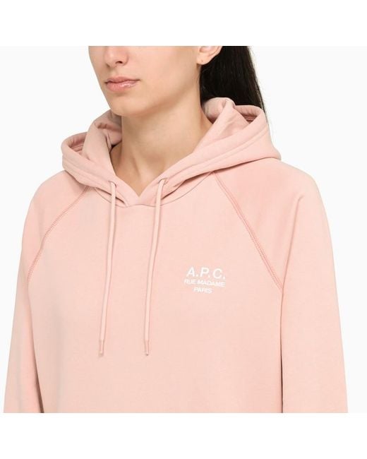 A.P.C. Pink Logo-Embroidered Drawstring Hoodie