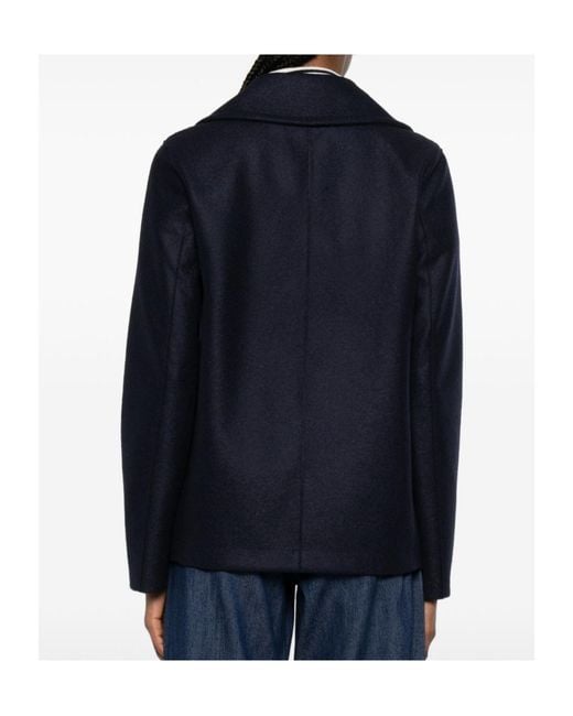 Harris Wharf London Blue Double-Breasted Jacket