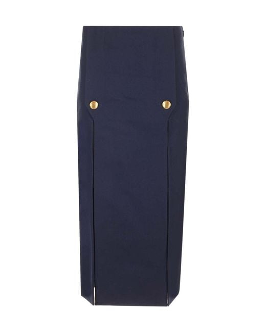 Chloé Blue Chloé Slit Detailed Midi Skirt