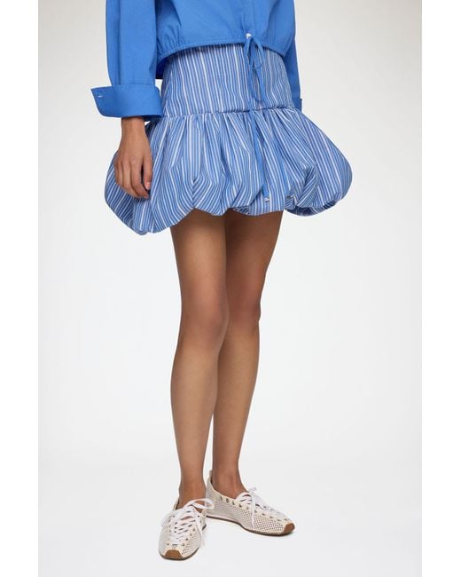 Ganni Blue Organic Cotton Mini Skirt