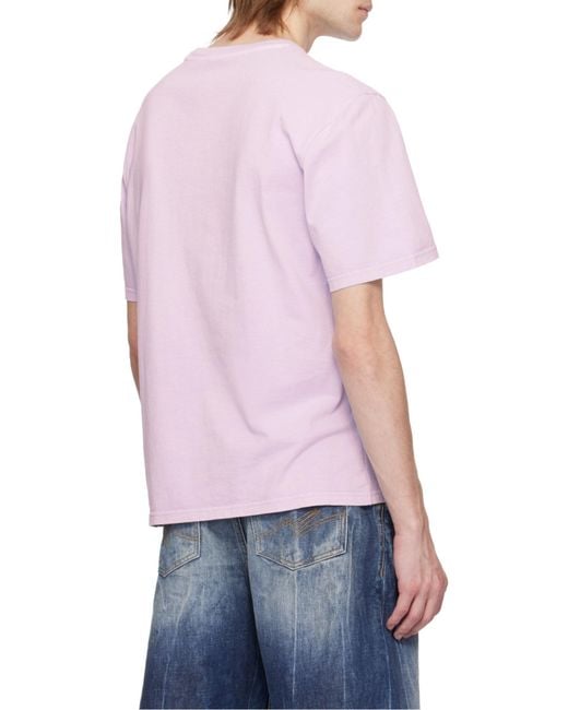 Martine Rose Purple Graphic Printed Crewneck T-Shirt for men
