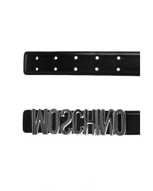 Moschino White Logo Belt for men