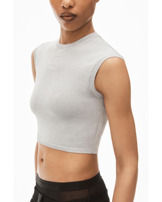 Alexander Wang Gray Sleeveless Crop Top