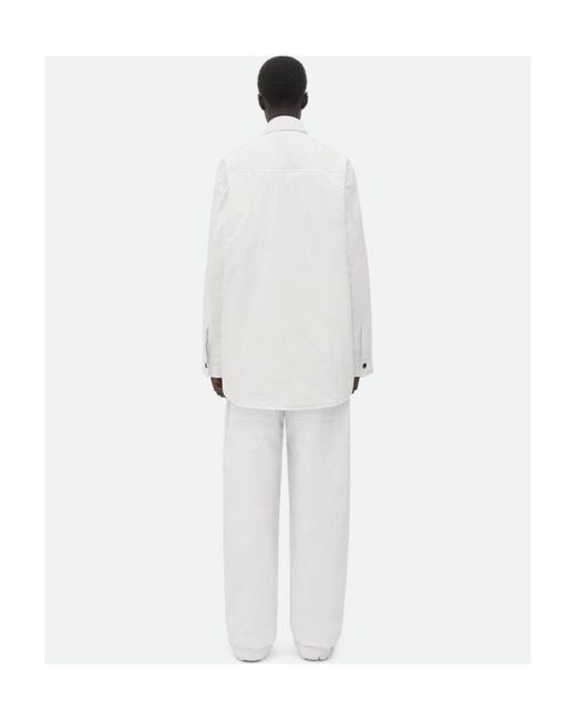 Bottega Veneta White Frosted Poplin Padded Jacket for men