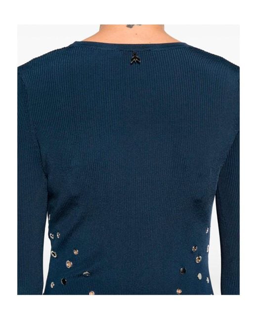 Patrizia Pepe Blue Studded Knitted Dress