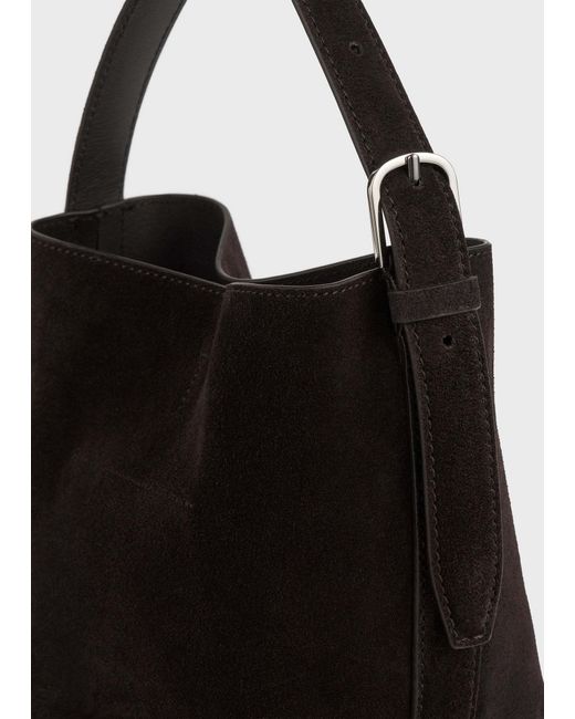 Totême Black Belted Suede Tote Bag