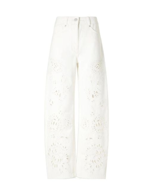Farm Rio White Mid-Rise Jeans