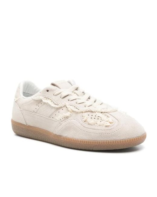 Alohas White Crochet Trim Lace-Up Sneakers