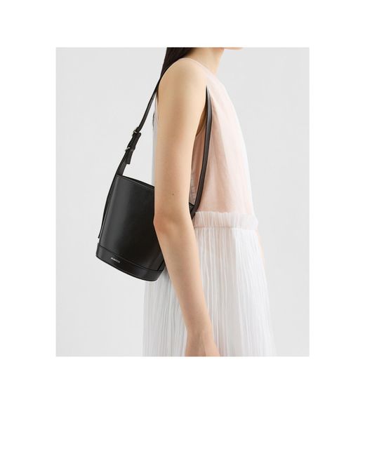 Jil Sander Black Cannolo Bucket Bag