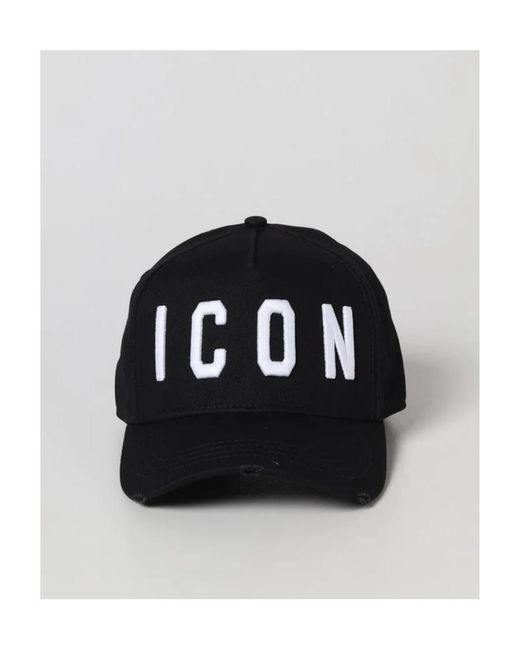 DSquared² Black Logo Baseball Cap for men