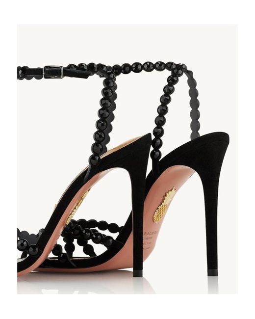Aquazzura Black Open-Toed High-Heeled Sandals