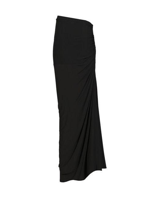 Alaïa Black Alaïa Soft Jersey Draped Skirt