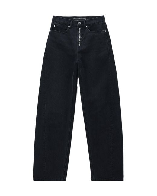 Alexander Wang Blue Mid-Rise Loose-Fit Jeans