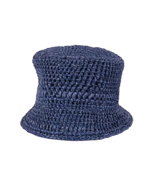 Weekend by Maxmara Blue Logo Lettering Woven Bucket Hat