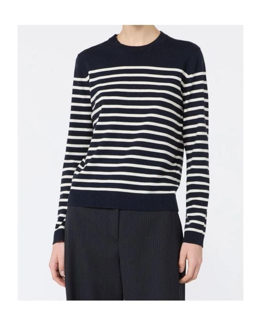Weekend by Maxmara Blue Silk And Wool Yarn Sweater