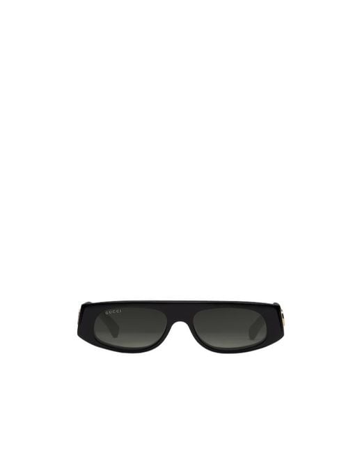 Gucci White Eyewear Geometric Shaped Frame Sunglasses