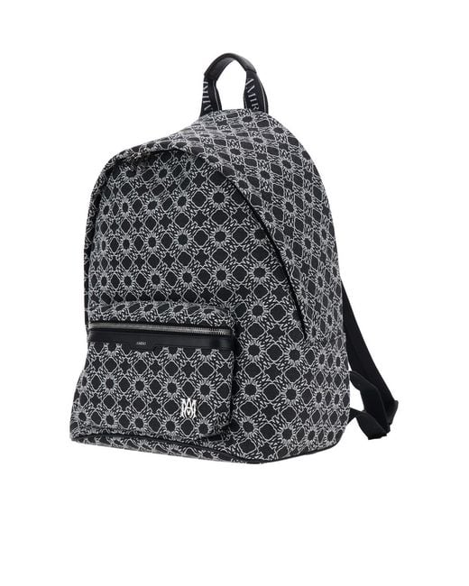 Amiri Gray Ma Quad Logo Print Backpack for men