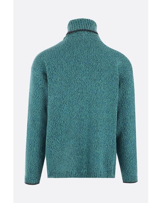 Dolce & Gabbana Blue Roll-Neck Knitted Jumper for men