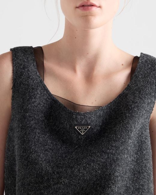 Prada Gray Shetland Wool Top