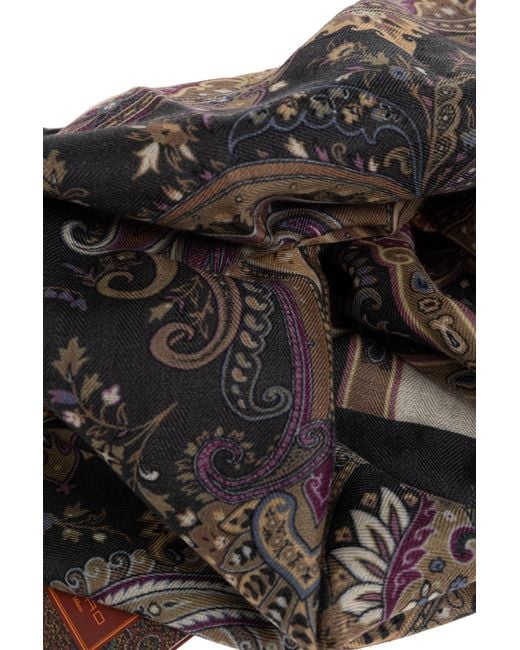 Etro Black Patterned Scarf
