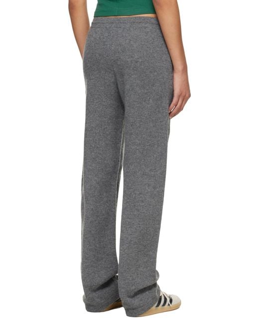 Sporty & Rich Gray Elastic Waistband Casual Pants