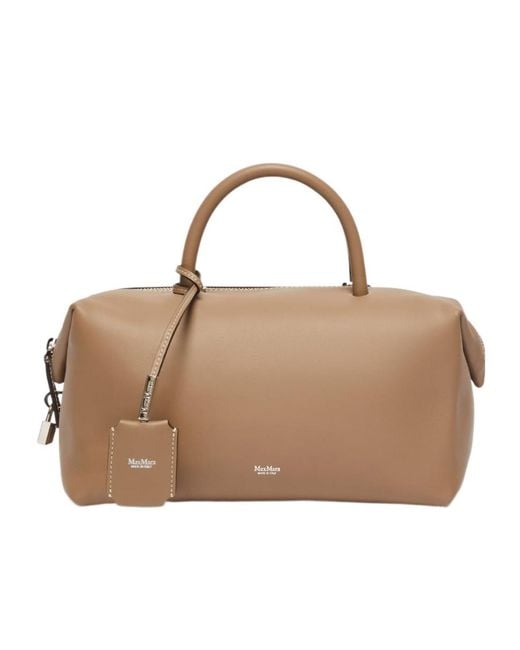 Max Mara Brown Zippered Shoulder Bag