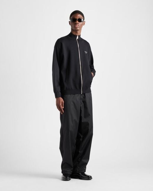 Prada Black Superfine Wool Cardigan for men