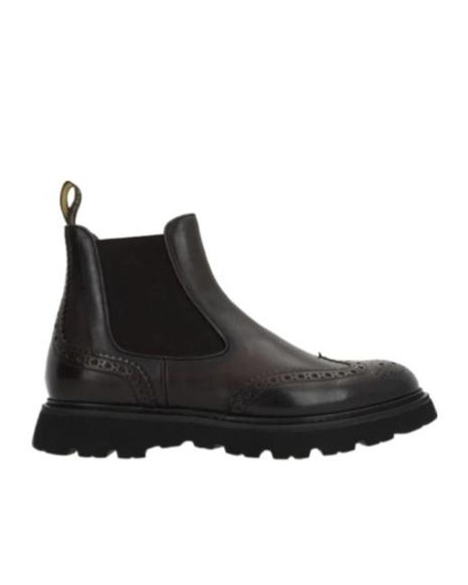 Doucal's Black Round Toe Chelsea Boots for men
