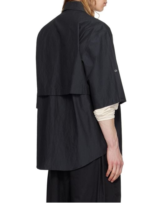 Lemaire Blue Button-Detailed Collared Shirt for men