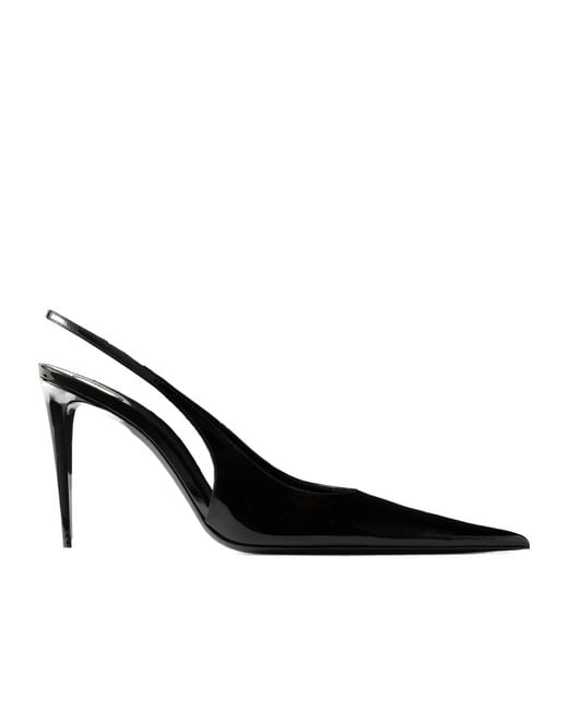Saint Laurent Black Guermantes Slingback Heeled Pumps