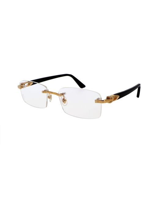 Cartier Black Rectangle Frameless Glasses for men