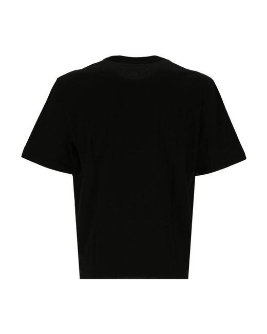 Lanvin Black Contrast Logo-Print Crew-Neck T-Shirt for men