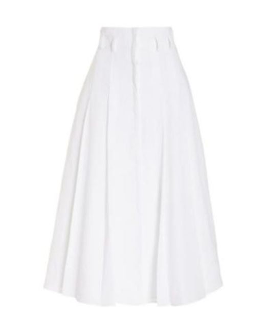 Gabriela Hearst White Belt Ring Half Skirt