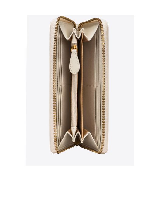 Pinko White Logo-Plaque Zipped Wallet