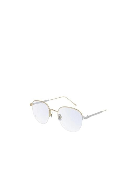 Cartier White Oval Frame Glasses for men