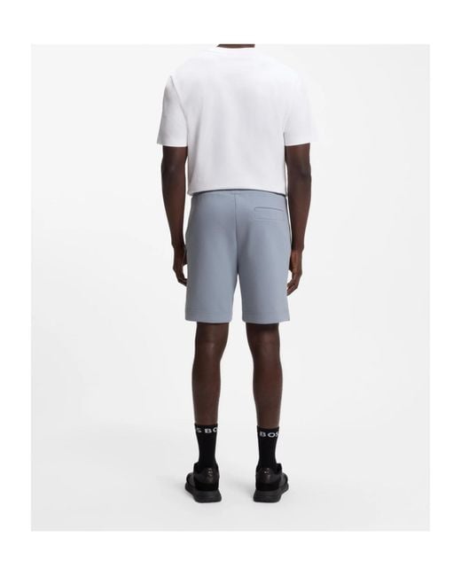 Boss Gray Elastic-Waist Shorts for men