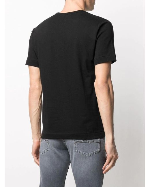 COMME DES GARÇONS PLAY Black Embroidered-Logo Cotton T-Shirt for men