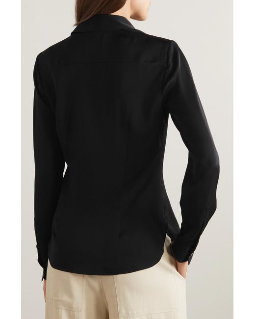 Theory Black Georgette Fitted Shirt