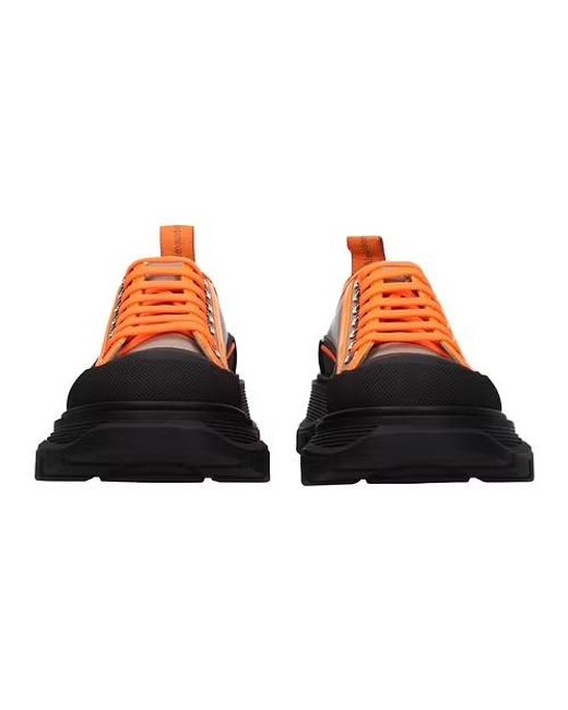 McQueen Black Tread Slick Lace Up Sneakers